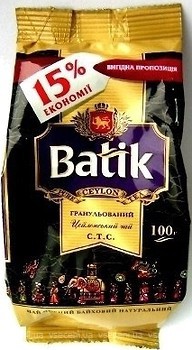 Фото Batik Чай чорний гранульований Стандарт CTC (фольгований пакет) 100 г