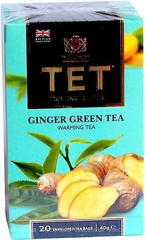 Фото ТЕТ Чай зеленый пакетированный с имбирем (картонная коробка) 20x2 г
