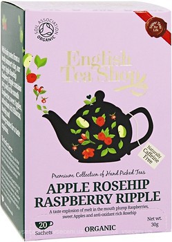 Фото English Tea Shop Чай трав'яний пакетований Apple Rosehip Raspberry Ripple (картонна коробка) 20x1.5 г