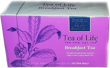 Фото Tea of Life Чай черный пакетированный Breakfast (картонная коробка) 25x2 г