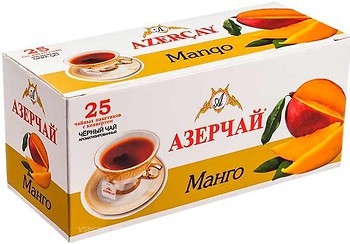 Фото Azercay Чай чорний пакетований Манго (картонна коробка) 25x1.8 г