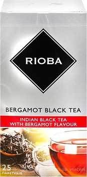 Фото Rioba Чай чорний пакетований Bergamot (картонна коробка) 25x2 г