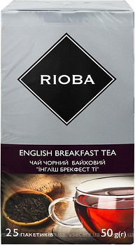 Фото Rioba Чай чорний пакетований English Breakfast (картонна коробка) 25x2 г