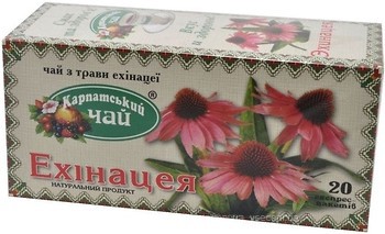 Фото Карпатський чай Чай травяной пакетированный Эхинацея (картонная коробка) 20x1.35 г