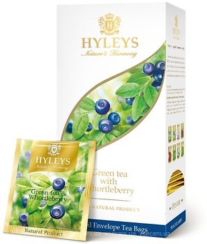 Фото Hyleys Чай зелений пакетований Гармонія природи з чорницею (картонна коробка) 25x1.5 г