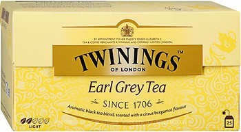 Фото Twinings Чай чорний пакетований Earl Grey (картонна коробка) 25x2 г