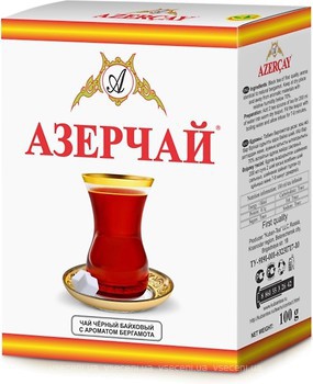 Фото Azercay Чай чорний крупнолистовий з ароматом бергамоту (картонна коробка) 100 г