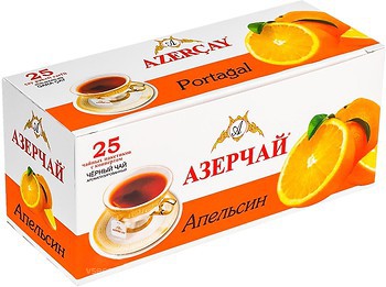 Фото Azercay Чай чорний пакетований Апельсин (картонна коробка) 25x1.8 г