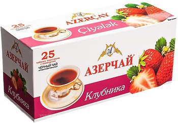 Фото Azercay Чай чорний пакетований Полуниця (картонна коробка) 25x1.8 г