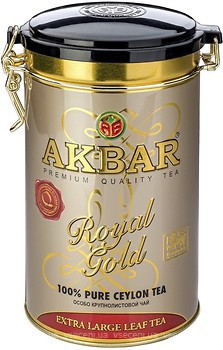 Фото Akbar Чай черный крупнолистовой Royal Gold (жестяная банка) 80 г