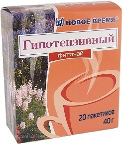 Фото Новое Время Чай травяной пакетированный Гипотензивный (картонная коробка) 20x2 г