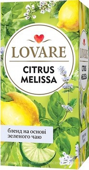 Фото Lovare Чай зелений пакетований Citrus Melissa (картонна коробка) 24x1.5 г