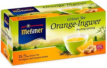 Фото MeBmer Чай зелений пакетований Апельсин і імбир (картонна коробка) 25x1.75 г