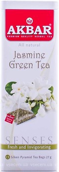 Фото Akbar Чай зеленый пакетированный Jasmine Green (жестяная банка) 15x1.8 г