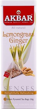 Фото Akbar Чай травяной пакетированный Lemongrass Ginger (жестяная банка) 15x2 г