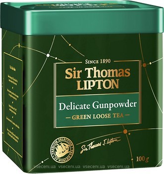 Фото Lipton Чай зеленый среднелистовой Delicate Gunpowder Sir Thomas (жестяная банка) 100 г
