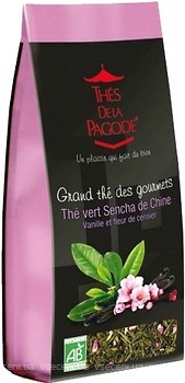 Фото Thes de la Pagode Чай зелений крупнолистовий Сенча ваніль та квіти вишневого дерева (картонна коробка) 100 г