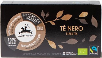 Фото Alce Nero Чай чорний пакетований Органічний (картонна коробка) 20x1.75 г