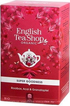 Фото English Tea Shop Ройбуш пакетований Rooibos, Acai & Pomegranate (картонна коробка) 20x1.5 г