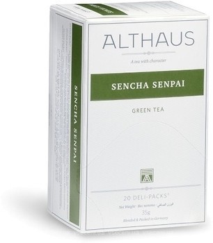 Фото Althaus Чай зелений пакетований Sencha Senpai (картонна коробка) 20x1.75 г
