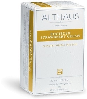 Фото Althaus Чай трав'яний пакетований Rooibush Strawberry Cream (картонна коробка) 20x1.75 г