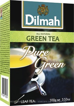 Фото Dilmah Чай зеленый среднелистовой Pure Green (картонная коробка) 100 г