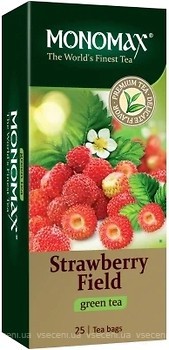 Фото Мономах Чай зелений пакетований Strawberry Field (картонна коробка) 25x1.5 г