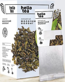 Фото Hello tea Чай улун пакетований Молочний Оолонг (картонна коробка) 20x2 г