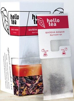 Фото Hello tea Чай фруктовий пакетований Вишня (картонна коробка) 20x2.5 г