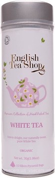 Фото English Tea Shop Чай білий пакетований Organic (жерстяна банка) 15x2 г