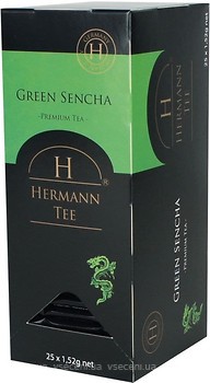 Фото Hermann Чай зелений пакетований Сенча (картонна коробка) 25x1.52 г