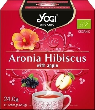 Фото Yogi Tea Чай травяной пакетированный Aronia Hibiscus (картонная коробка) 12x2 г