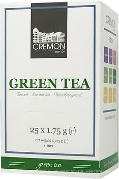 Фото Cremon Чай зелений пакетований (картонна коробка) 25x1.75 г