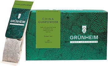Фото Grunheim Чай зелений пакетований China Special Gunpowder (картонна коробка) 20 шт
