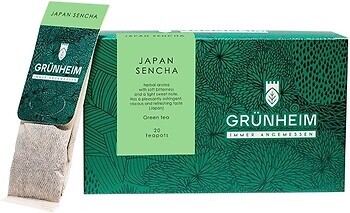 Фото Grunheim Чай зелений пакетований Japan Sencha (картонна коробка) 20 шт
