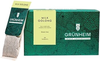 Фото Grunheim Чай зеленый пакетированный Milk Oolong (картонная коробка) 20 шт