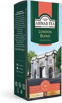 Фото Ahmad Tea Чай чорний пакетований Лондон (картонна коробка) 25x2 г