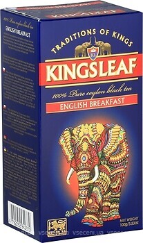 Фото Kingsleaf Чай чорний крупнолистовий English Breakfast (картонна коробка) 100 г