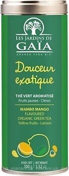 Фото Les Jardins de Gaia чай зелений крупнолистовий Douceur exotique Mambo Mango (жерстяна банка) 100 г