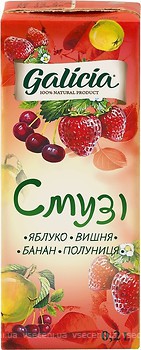 Фото Galicia смузі Яблуко-вишня-банан-полуниця 0.2 л
