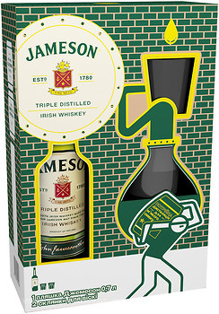 Фото Jameson Irish Whiskey 0.7 л в подарунковій коробці з 2 келихами