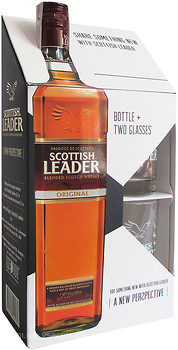 Фото Scottish Leader Original 0.7 л в подарунковій коробці з 2 склянками