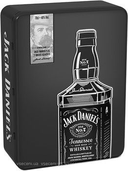 Фото Jack Daniel's Old №7 0.7 л в металевій коробці з 2 келихами