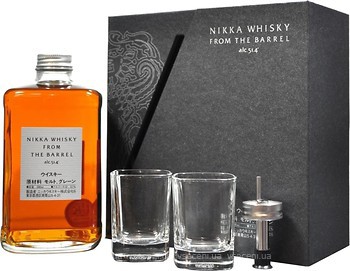 Фото Nikka From The Barrel 0.5 л в подарунковій коробці з 2 склянками і дозатором