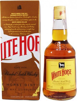 Фото White Horse Fine Old Blended Scotch Whisky 0.7 л в подарунковій коробці