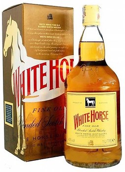 Фото White Horse Fine Old Blended Scotch Whisky 1 л в подарунковій коробці