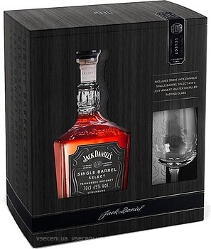 Фото Jack Daniel's Single Barrel Select 0.7 л в подарунковій коробці з келихом