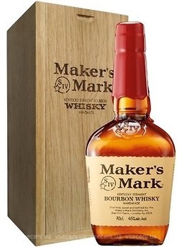 Фото Maker's Mark Kentucky Straight Bourbon Whiskey 0.7 л в деревянной коробке