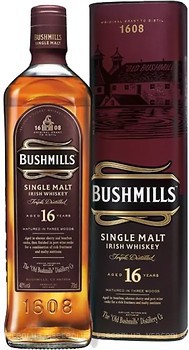 Фото Bushmills Single Malt 16 YO 0.7 л в подарунковій коробці