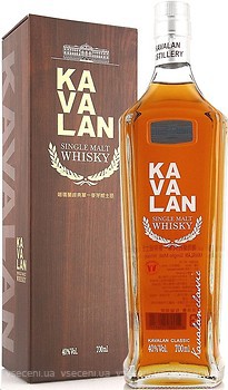 Фото Kavalan Single Malt Whisky Classic 0.7 л в подарунковій коробці